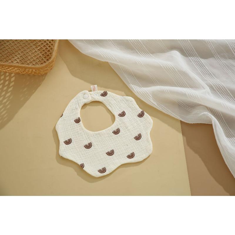Baby 6 Layer Muslin Bib Cotton A Class Petal Shape Drool Bib Soft Absorbent Newborn Feeding Burp Cloth