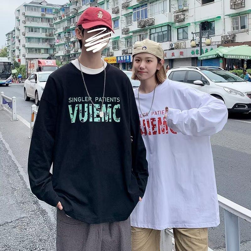 

Мужская футболка с длинным рукавом с принтом, мужская весна и осень, большой топ, повседневная большая футболка, мужской красивый свободный свитер в стиле хип-хоп, футболки для