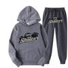 Set Felpa con Cappuccio e Jogger Unisex Testa di Tigre Blu - Pullover Caldo e Sportivo per Autunno/Inverno