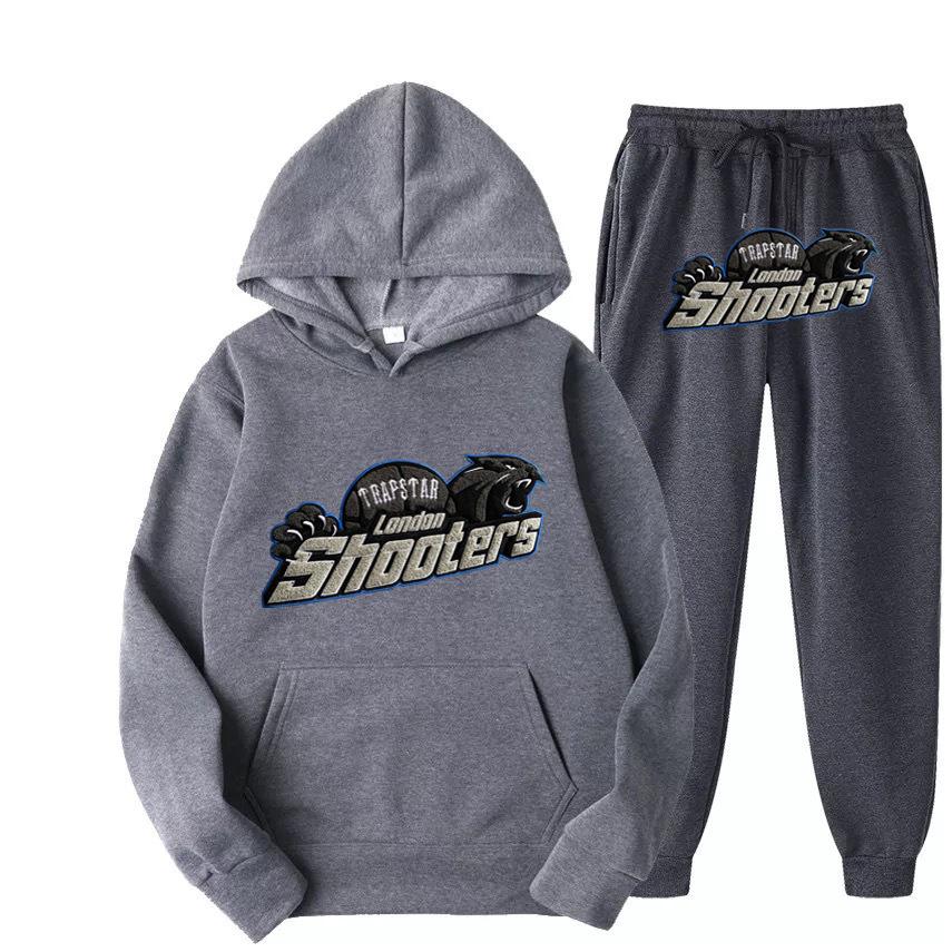 Set Felpa con Cappuccio e Jogger Unisex Testa di Tigre Blu - Pullover Caldo e Sportivo per Autunno/Inverno