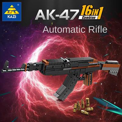 KAZI – ensemble de blocs de construction d'épissure, petite boîte, jouet AK47, pistolet, Puzzle à assembler, cadeau pour garçon