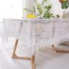 Transparent PVC Tablecloth with White Lace Tablecloth Set Round Table Cover Waterproof Oil Proof Glass Non Wash Crystal Board PVC Dining Tablecloth