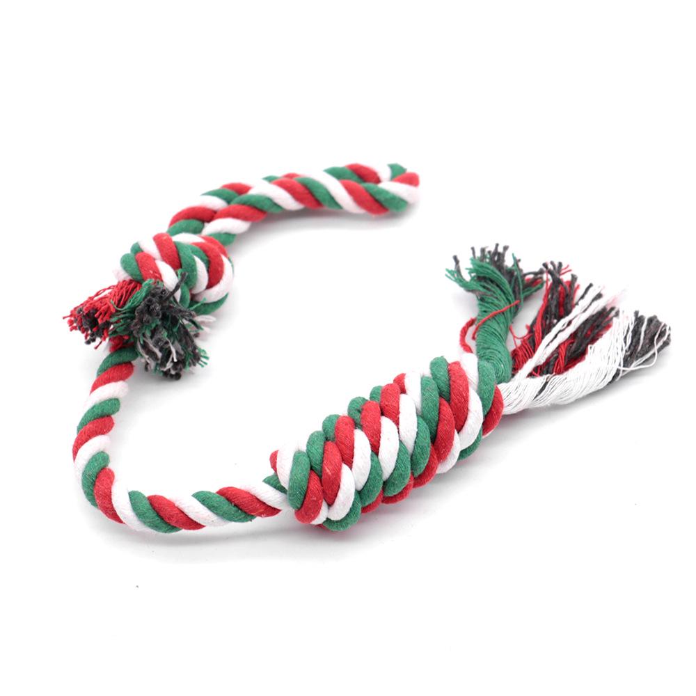 Christmas Cotton Rope Knot Toys - Bite-Resistant Teething Supplies for Dogs