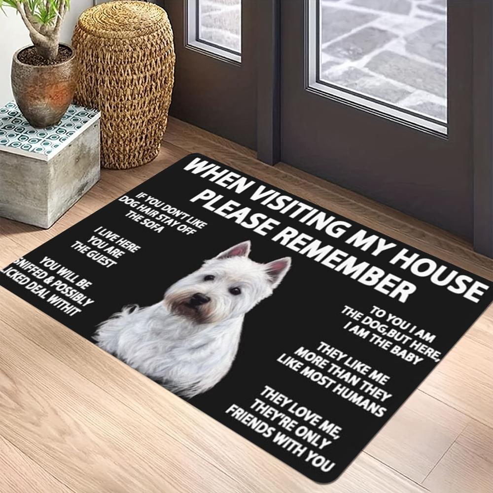 Pet Dog Photography Carpet Mat Rug Humorous Quote Puppy Yorkshire Terrier Labrador Collie Home Decoration Entryway DoorMat Black