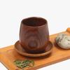 ABRW-Japanese Style Log Cup Wooden Big Belly Cup Sake Solid Wood Retro Insulated Teacup Set Drinking Cup 150ML