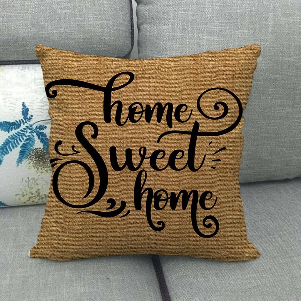 45cm*45cm  Home Sweet Home Throw Cushion Cover Linen/cotton Sofa  Pillow Cover Decorative Pillow Case