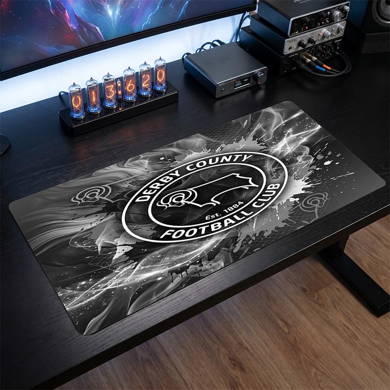 Derby County Fußball Druck Großes Mauspadd, Anti-Rutsch Erweitertes Gaming Schreibtischmatte für Büro Zuhause