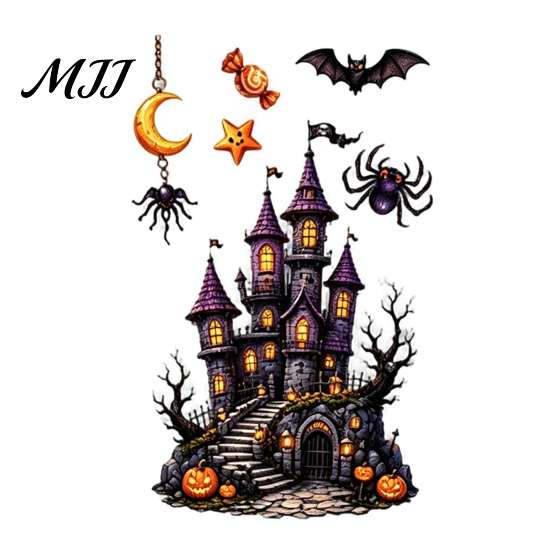 Decorative Vampire Clings Halloween Static Window Clings, Pumpkin Ghost Mummy Cartoon Decals, Easy Paste Art Self-Adhesive for Glass Door Mirror Shop