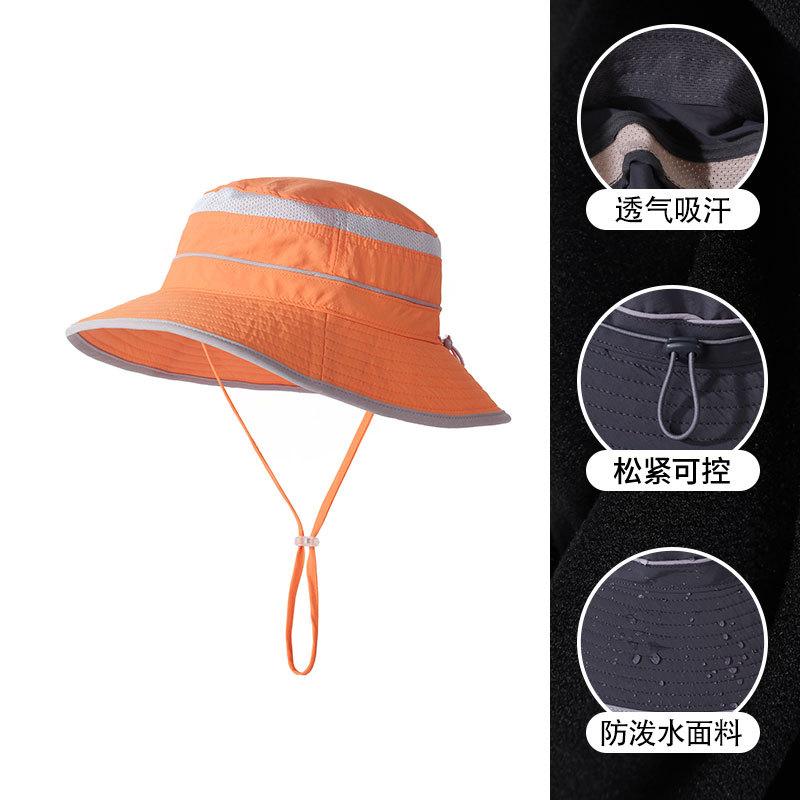 Summer anti-ultraviolet sun hat parent-child outdoor big eaves bucket hat breathable anti-splashing water sunscreen hat for boys and girls