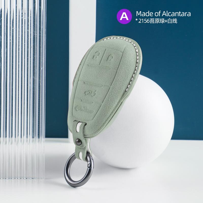 Alcantara Suede Car Key Case Cover Shell For Alfa Romeo Giulia Stelvio Mito Giulietta Brera 4C 159 Gta 147 156 Mito 166 Gt Jtd