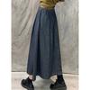 Cotton Blend High Waist Vintage Long Skirt For Women Spring Summer Casual Wear