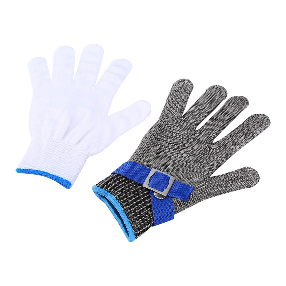 Cut Proof Stab Resistant Stainless Steel Wire Metal Mesh Butcher Cotton Glove