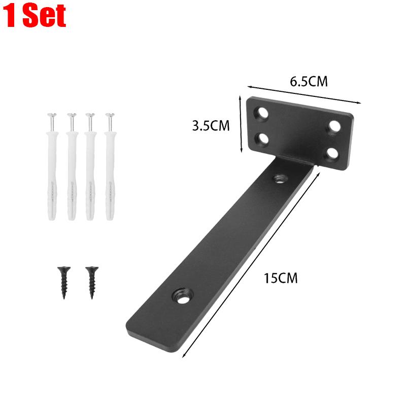 Metal Floating Shelf Brackets Heavy Duty 90 Degree Support Bookshelf Holders L-shape Partition Wall Shelves Bracket with Screw