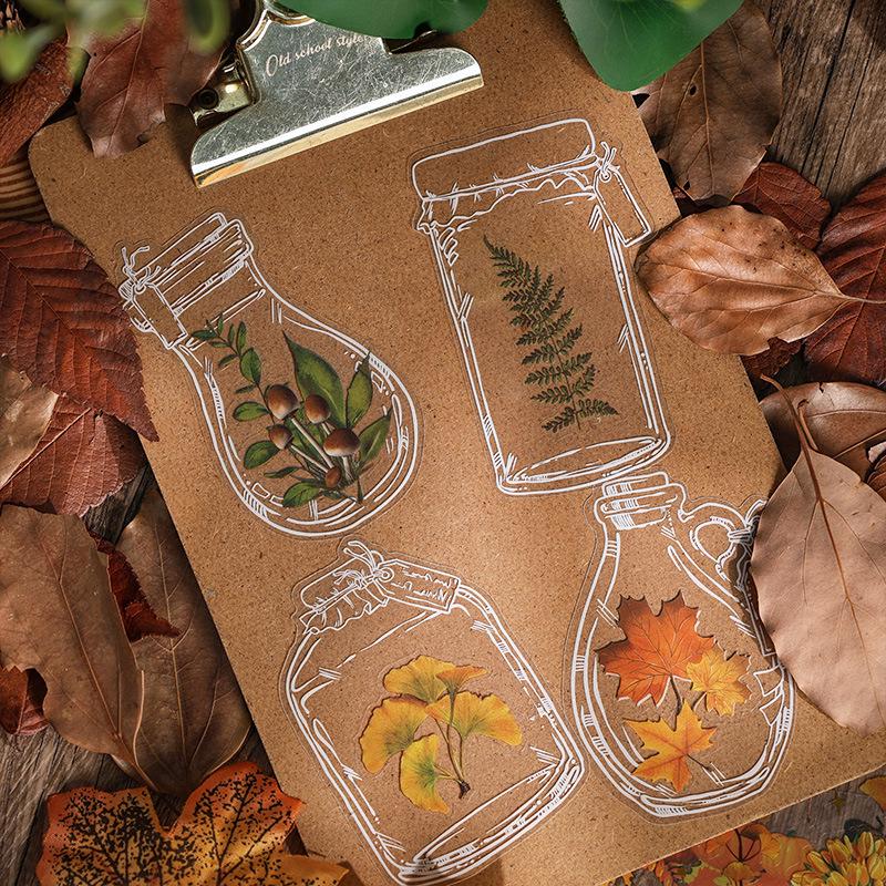 Cross Forest Song Waterproof Retro Journal Sticker Pack