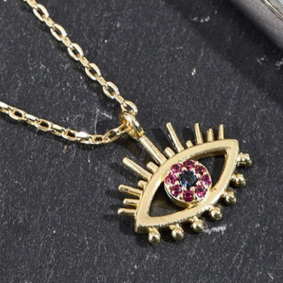 Devil Eye Necklace for Women Rhinestone Evil Eye Pendant Sparkling Dainty Necklace Jewelry for Dating Party Gift Idea