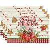 4pcs Festive Gingerbread Christmas Placemats, 12x18 Inch - Sweet Holiday Table Mats with "Have a Sweet Christmas" Design, Perfect for Christmas Dining