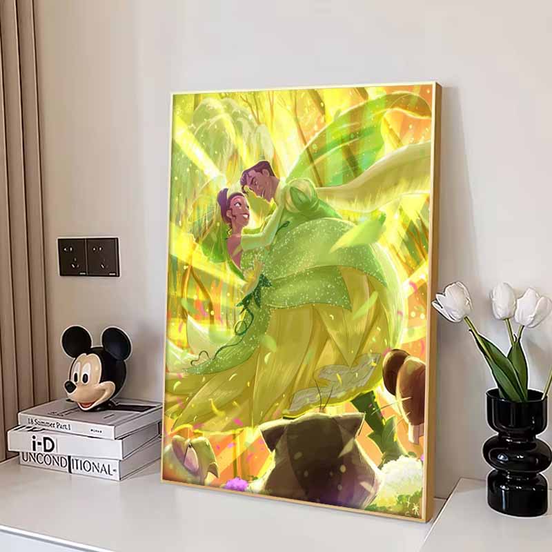 Disney 5D DIY Diamond Painting Tiana and Nawen Sunny Forest Illustration Embroidered Mosaic Cross Stitch Home Decor Gift Crafts