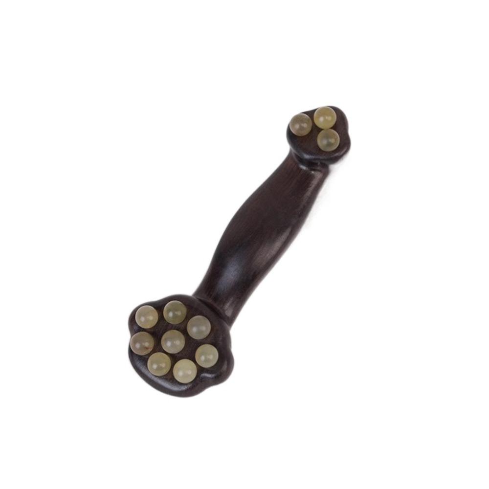 Copper Beads Meridian Message Comb Antistatic Wood Gua Sha Tool  Eye Relaxation