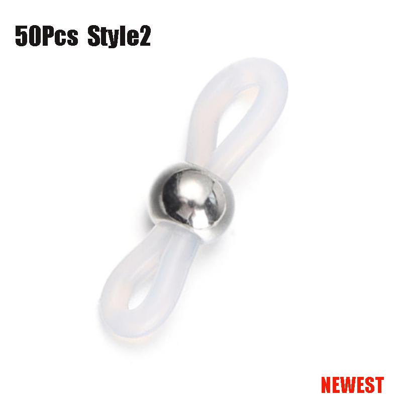 50 PCs Adjustable Anti-Slip Eyeglass Chain Ends Retainer Rubber Glasses Ring Strap Spectacle End Connectors Eyewear Accessories