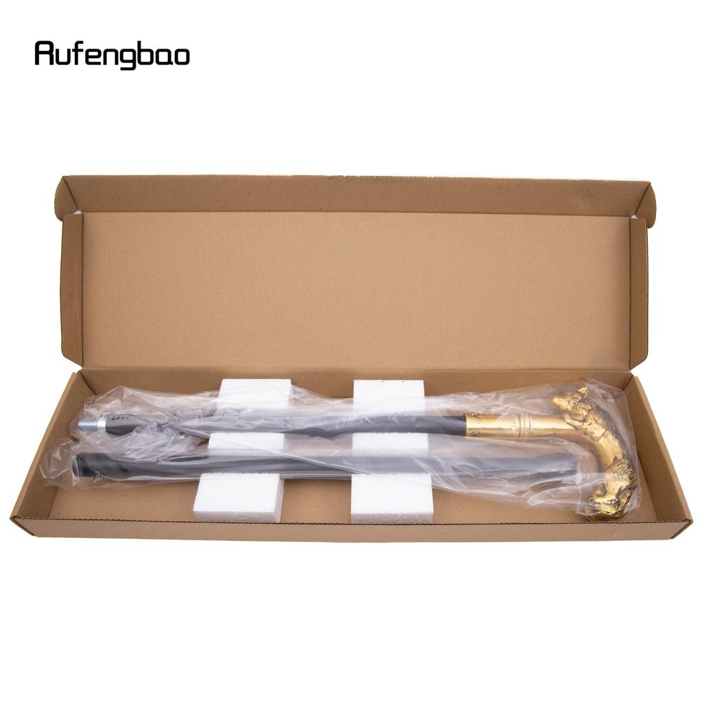 Goldener Wolf-Gehstock, modischer dekorativer Gehstock für Gentleman, eleganter Cosplay-Gehstock, Knauf, Bischofsstab, 90 cm