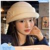 Autumn Winter French Pearl Flower Hat For Women'S Party Daily Warm And Elegant Temperament Retro And Versatile Small Bucket Hat