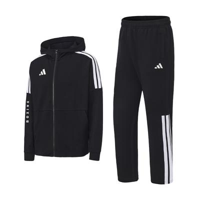 Boxing Classic Retro Three Stripes Straight Leg Hoodie Jacket Cotton Two Piece Casual Sports Set Unisex Sets CLTR02JBX+CLTR02PTK