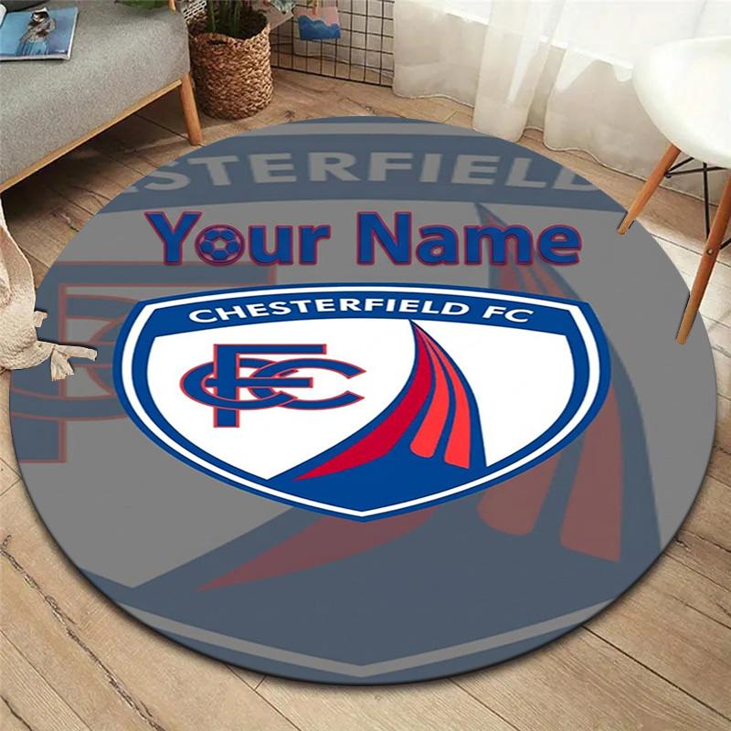 Chesterfield Fc Crest Custom Name Round Area Rug Carpet Rug For Living Room Bedroom Sofa Playroom Decor Nonslip Floor Mat