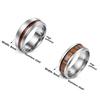 8mm Acacia Wood Inlaid Titanium Steel Men's Ring - Durable, Fade-Resistant Wood Grain Design