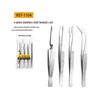 Feilu Tools Precision Tweezers Set - Stainless Steel, Bent Tip, Thickened, Hardened for Fine Work