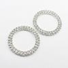 5pcs 48mm No Pole  Double Row Round Rhinestone Buckles for DIY Hair Accessory Wedding Initiation Ribbon Crystal