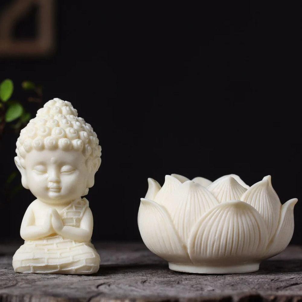 Chinese Style Buddha Ornaments Q Version Coconut Figurine Lotus Tathagata Buddha Statue  Garden