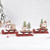 Christmas Decorations, Wooden, Colorful, Assembled Sled, Cartoon Old Man, Window Display, DIY Gifts for Children