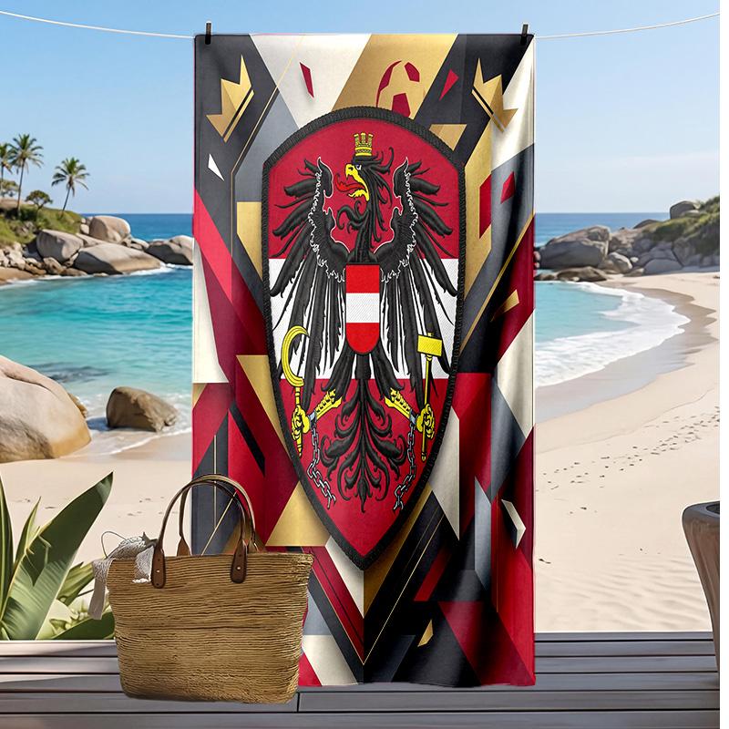 Österreich Fußball Druck Strandtuch Schnelltrocknend Super Saugfähig Weiches Badetuch zum Schwimmen Strand Reisen Fan Souvenir Geschenk