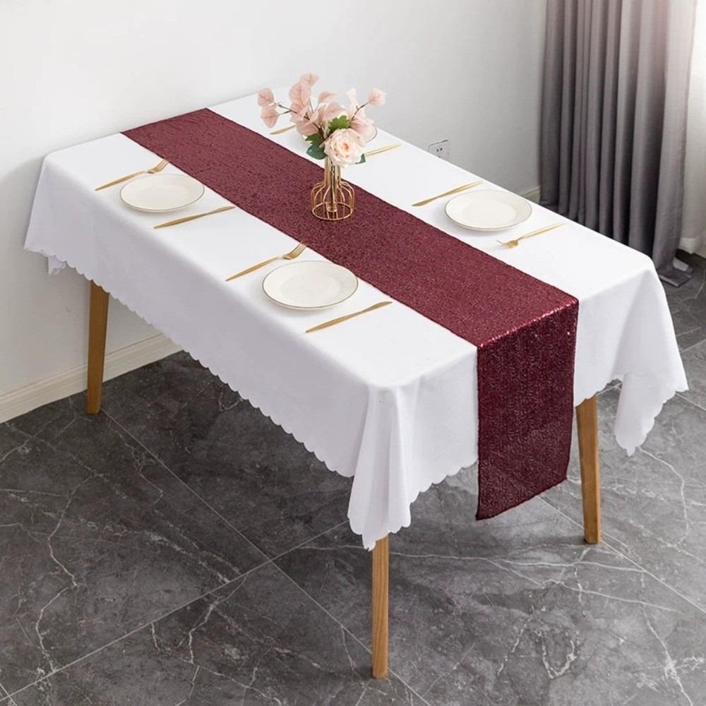 Glitter Table Runner Metallic Dining Table Decoration 180x30cm Long Tablecloth  Baby Shower