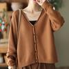 Plus Size Women's Autumn Winter Sweaters Vintage Knitted Cardigan V-neck Full Sleeved Sweater Loose Casual Tops