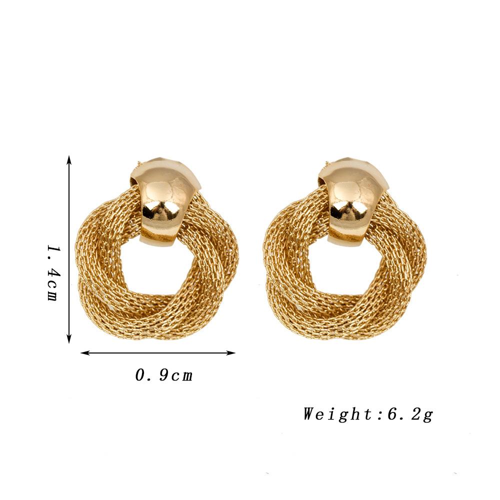 Vintage Metallic Twisted weaving Round Circle Dangle Earrings New Fashion Wedding Party Drop Earrings for Woman Jewelry