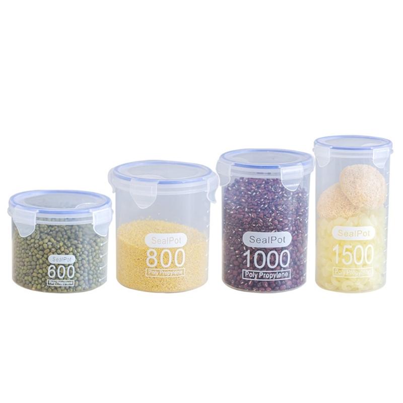 Leakproof Plastic Containers Multipurpose Transparent Kitchen Storage Solution Canister For Cereal Baking Supplies