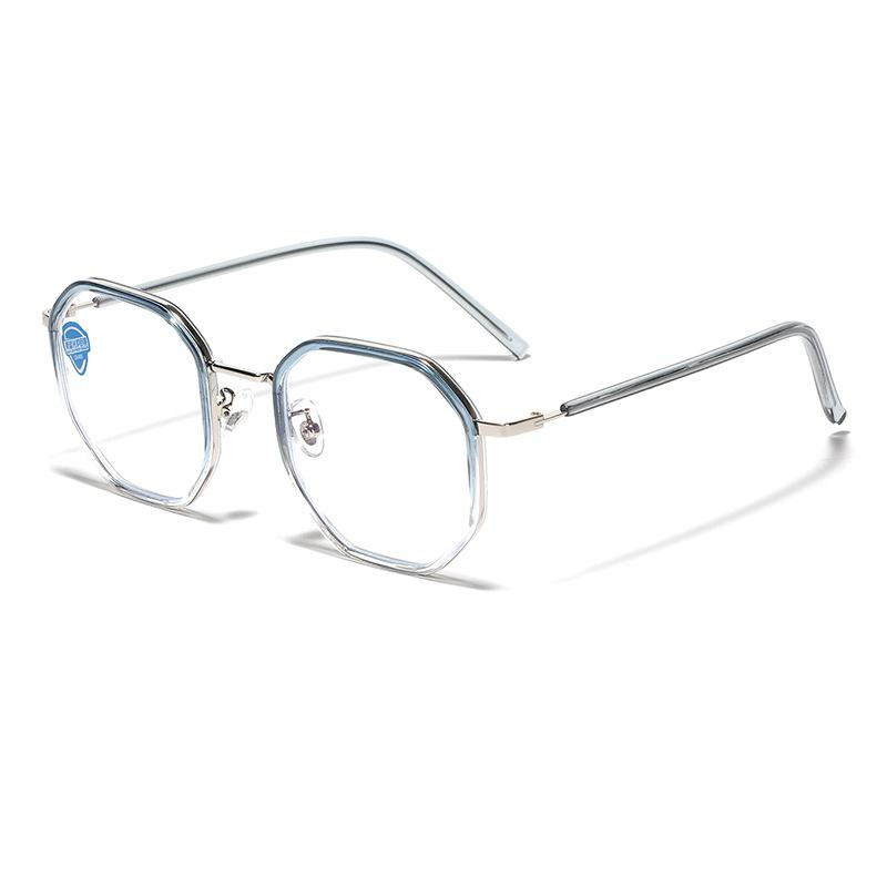 Glasses Metal Ring Literary Retro Flat Glasses Women'S Face Covering Plain Glasses Square Glasses Men