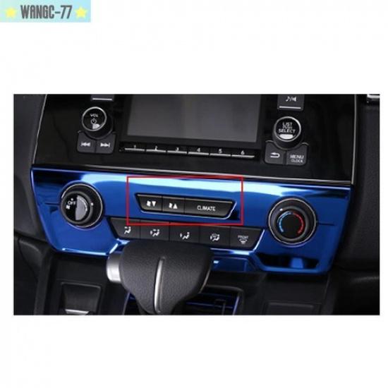 Blue Steel Central Console AC Switch Panel Trim Fit For Honda CRV CR-V 2017-
