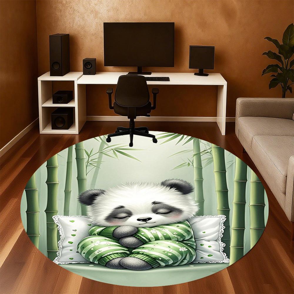 1PC Panda Bamboo Pillow Round Chair mat Area Rug - Non-Slip, Floor Mat for Office, Bedroom, home decor Christmas Gift c0528096