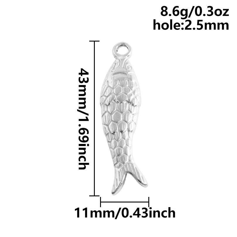 6pcs Different Bone Tail Fish Charm Ocean Animal Pendants Stainless Steel Charms For Jewelry Making Supplies Handmade Materials