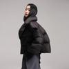 Jaqueta Puffer de Inverno Feminina Casaco Curto de Penas Streetwear Parkas Quentes Mangas Outwear