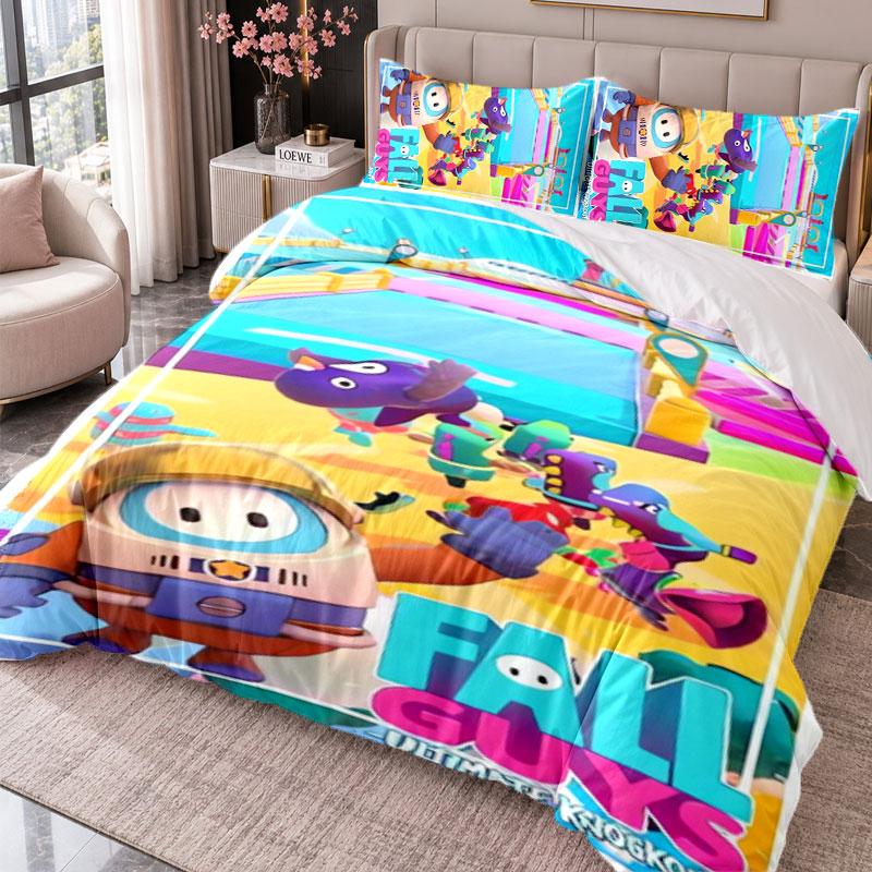 Fall Guys 3Pcs Bedding Set Duvet Cover With Two Pillowcases For Bedroom Home Decoration