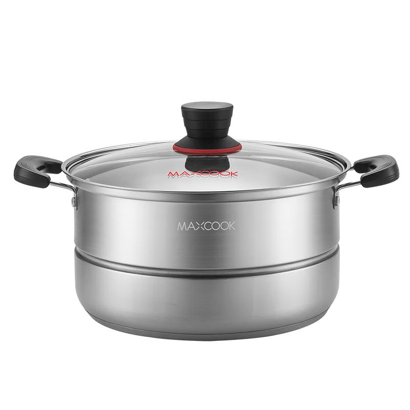 MAXCOOK 30cm Stainless Steel Steamer & Soup Pot