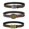 Retro Cowgirl Wide PU Leather Waist Belt Adjustable Waistband Girdle with Embossed Pattern for Jeans Skirts Coats