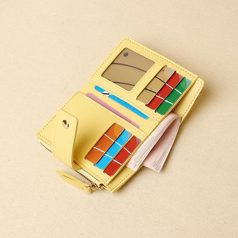 2025 Trendy Women's Short Wallet: Korean-Style Solid Color Card Holder & Coin Purse