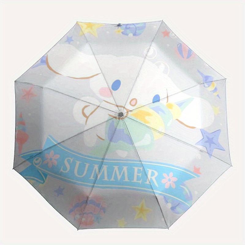 1pc Summer Ice Cream Cinnamoroll Pattern Pattern Automatic 3-Fold Umbrella, 8 Iron Frames, High-Value Folding Umbrella, Suitable for Office, Travel an
