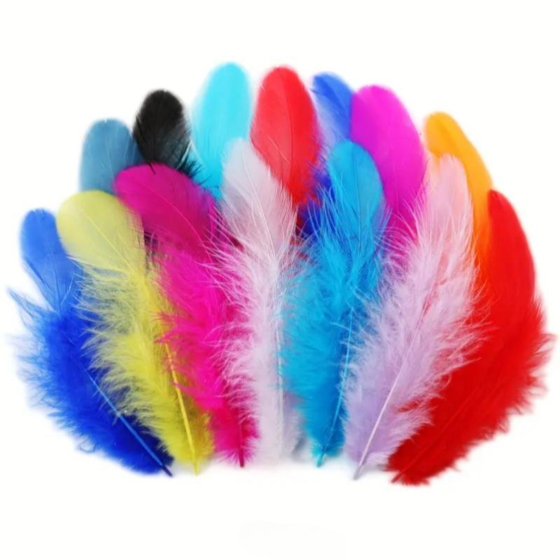 500PCS Macaron Goose Feather Dreamcatcher Accessories for DIY Craft Birthday Gift Box Fillers Party SuppliesChristmas Decoration