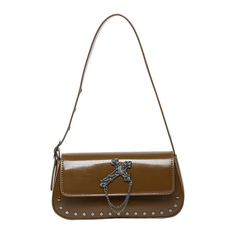 Bag women's bag new personalized cross skull decorative chain rivet shoulder mobile phone bag