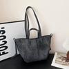 Retro Suede Tote Bag: Women's Large-Capacity Shoulder & Underarm Handbag In Lazy, Versatile Style